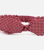 Viaana ear checks hair band red color