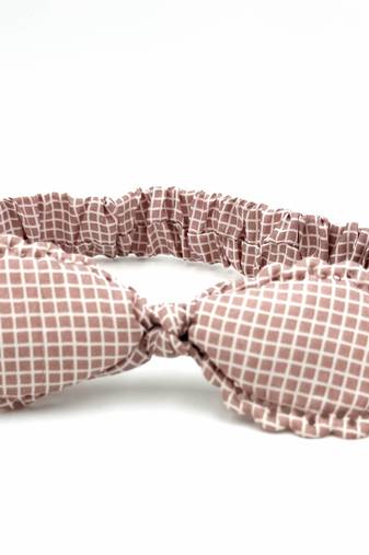 Viaana ear checks hair band mauve pink color