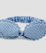 Viaana ear checks hair band blue color