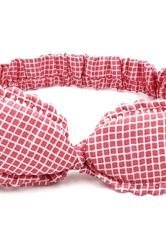 Viaana ear checks hair band pink color