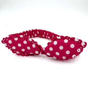Viaana ear polka dot hair band dark pink color 1