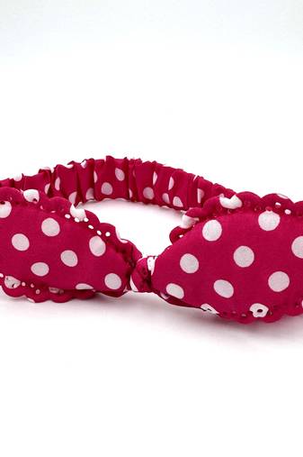 Viaana ear polka dot hair band dark pink color