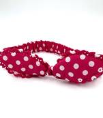Viaana ear polka dot hair band dark pink color