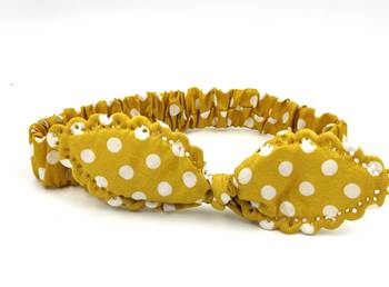 Viaana ear polka dot hair band mustard yellow color 1