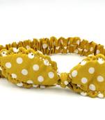 Viaana ear polka dot hair band mustard yellow color