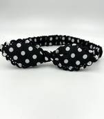 Viaana ear polka dot hair band black color