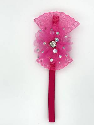 Viaana flower hair band dark pink color 1