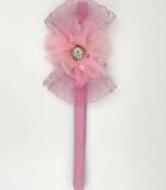 Viaana flower hair band pink color