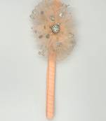 Viaana flower hair band peach color