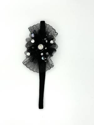 Viaana flower hair band black color 1