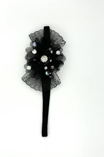 Viaana flower hair band black color