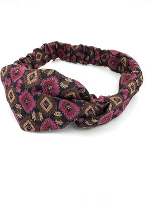 Viaana printed knot hair band pink color 1