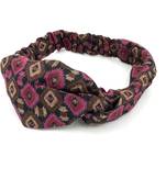 Viaana printed knot hair band pink color