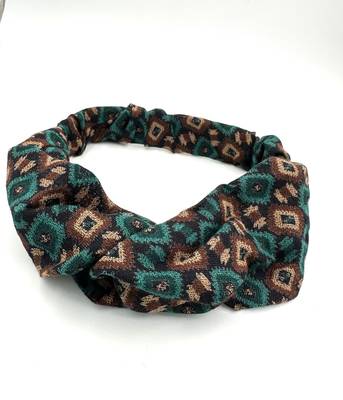 Viaana printed knot hair band green color 1