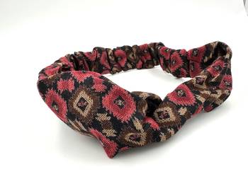 Viaana printed knot hair band red color 1