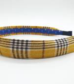Yellow hair band with black checks