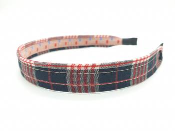 Checks black and red hair band 1
