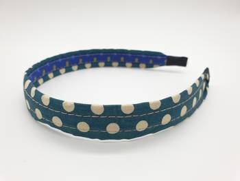 Polka dot green hair band 1