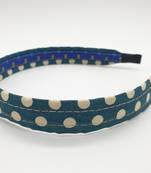 Polka dot green hair band