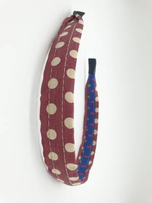 Brown polka dot hair band 1