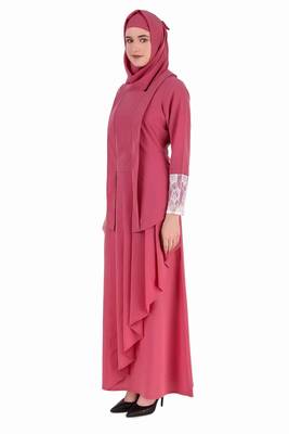 Designer Multi Layer Attached Jacket Style Abaya 3