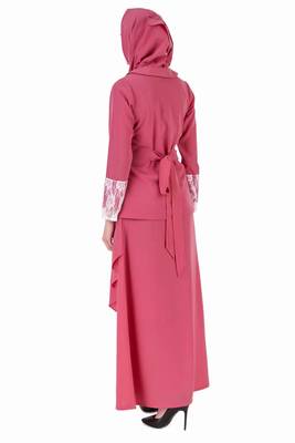 Designer Multi Layer Attached Jacket Style Abaya 5