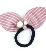 Viaana print ears rubber band with attached pearls purple color