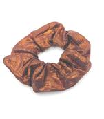 Viaana checks print ears rubber band with attached pearls blue color