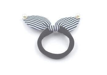 Viaana print ears rubber band with attached pearls black color 1