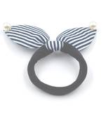 Viaana print ears rubber band with attached pearls black color