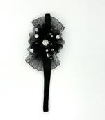 Viaana satan stripes hair band black color