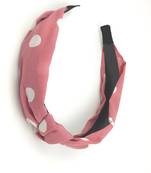 Viaana polka dot hair band pink color