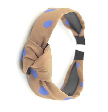 Viaana polka dot hair band brown color 1