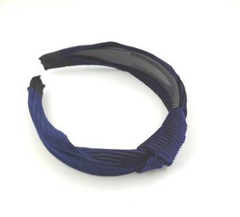 Viaana corduroy knot hair band blue color 1