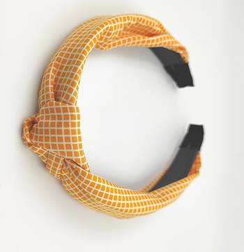 Viaana checks hair band yellow color 1