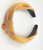 Viaana checks hair band yellow color