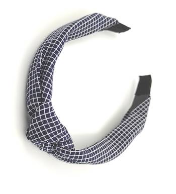 Viaana checks hair band dark blue color 1
