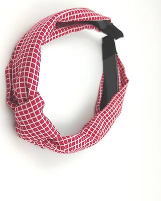 Viaana checks hair band red color 1