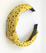 Viaana small polka doat hair band yellow color