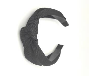 Viaana self textured fabric knot hair band black color 1