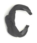 Viaana self textured fabric knot hair band black color