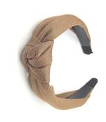 Viaana self textured fabric knot hair band brown color