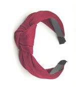 Viaana self textured fabric knot hair band maroon color