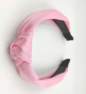 Viaana self textured fabric knot hair band pink color 1