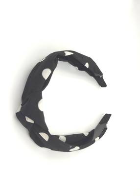 Viaana polka doat knot hair band black color 1