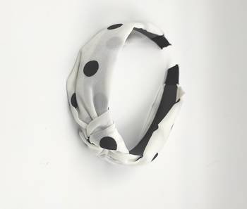 Viaana polka doat knot hair band white color 1
