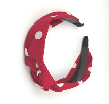 Viaana polka doat knot hair band red color 1