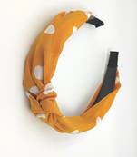 Viaana polka doat knot hair band yellow color