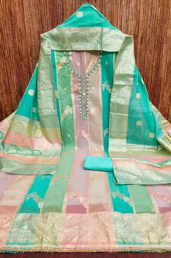rama jacqurd handwork unstitched dress material