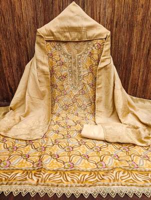 chiku organza handwork unstitched dress material 2